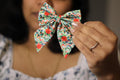 Cherry floral hair bow