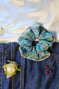 Lace Enhanced Ocean blue scrunchies Size Medium