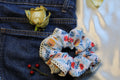 Lace enhanced floral scrunchie Size Medium