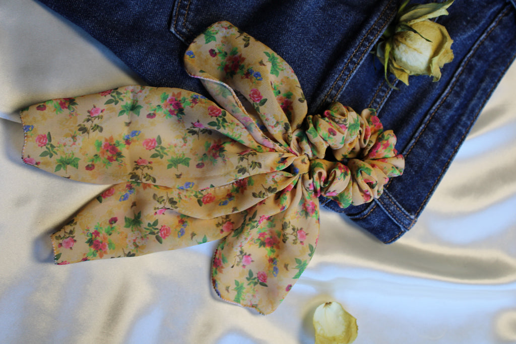 Floral Scarf Scrunchie