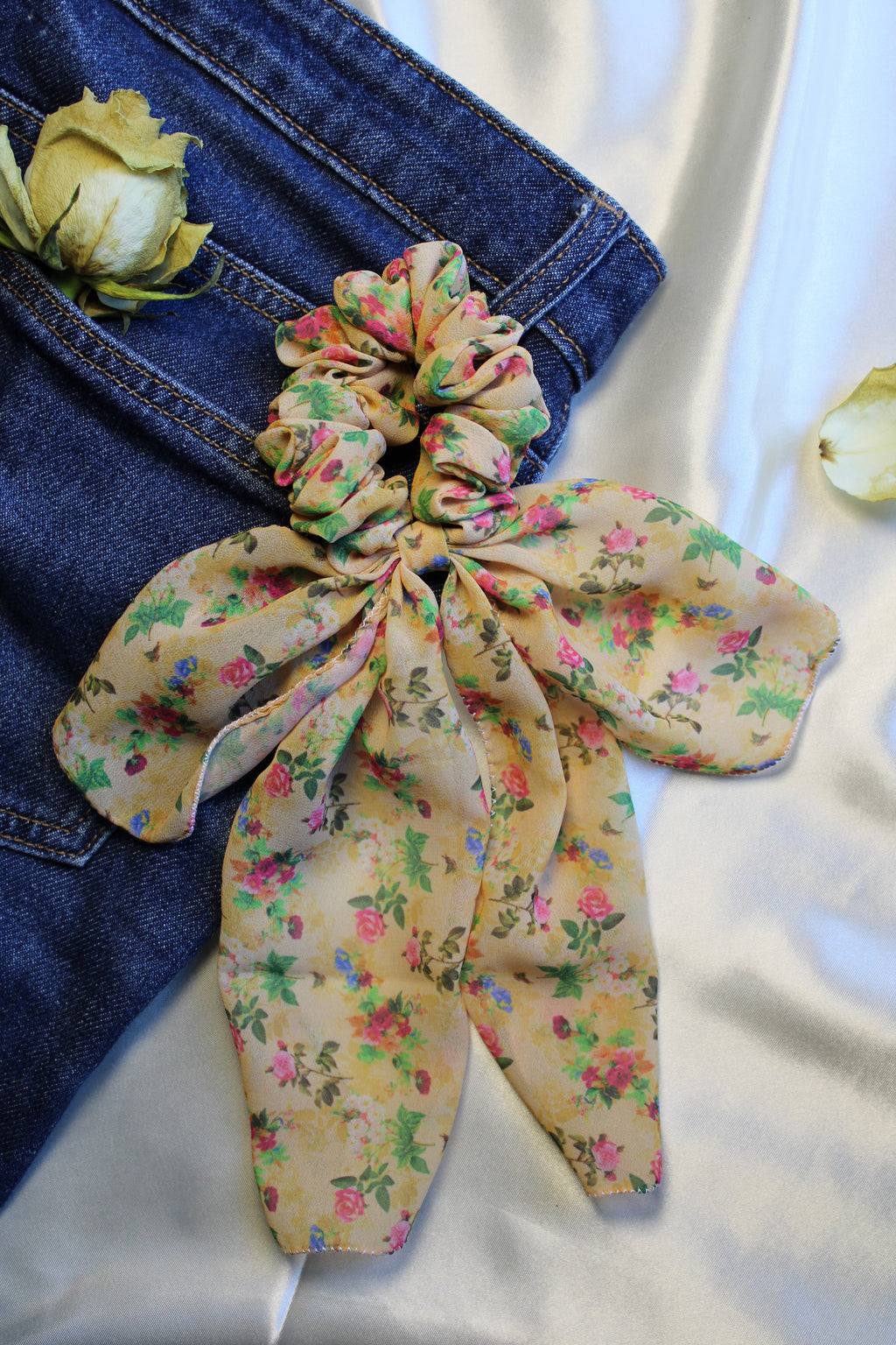 Floral Scarf Scrunchie