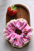 Cotton Strawberries printed scrunchies