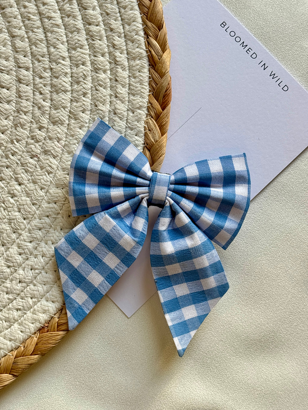 Blue and White check - Sailor Bow
