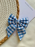 Blue and White check - Sailor Bow