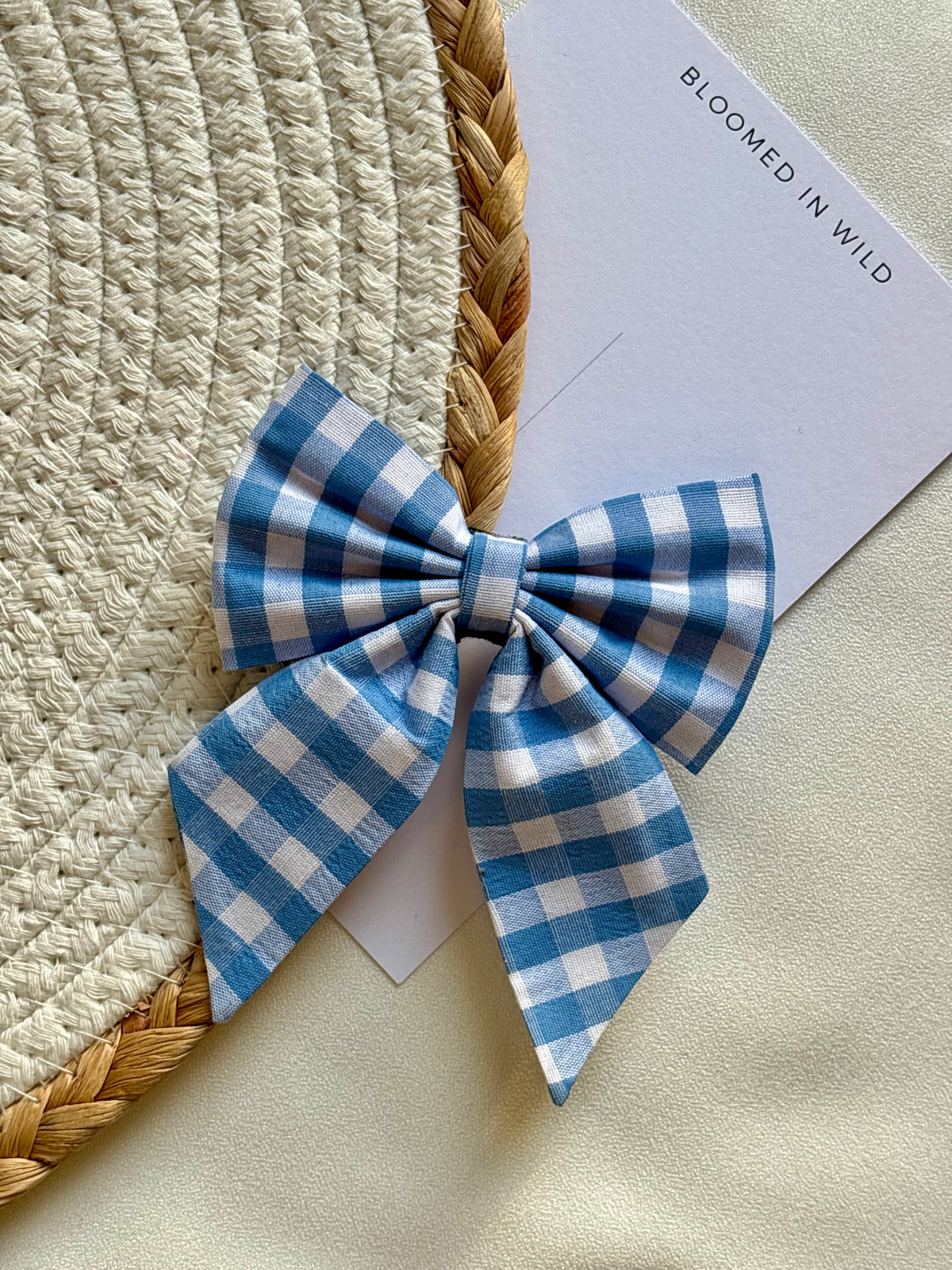 Blue and White check - Sailor Bow