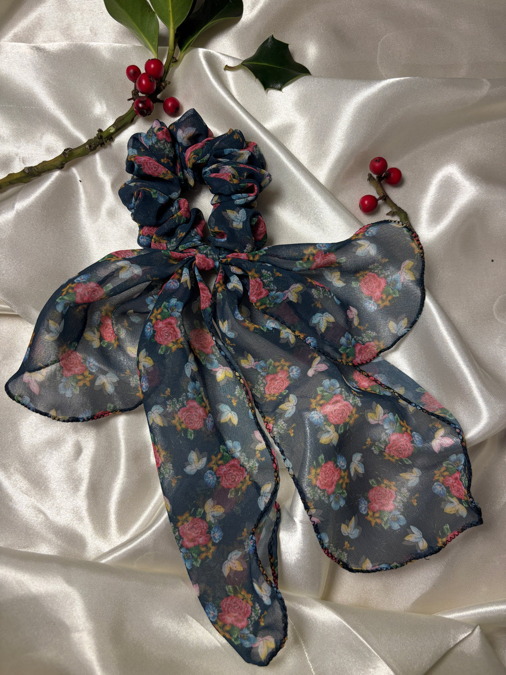 Floral Scarf Scrunchie