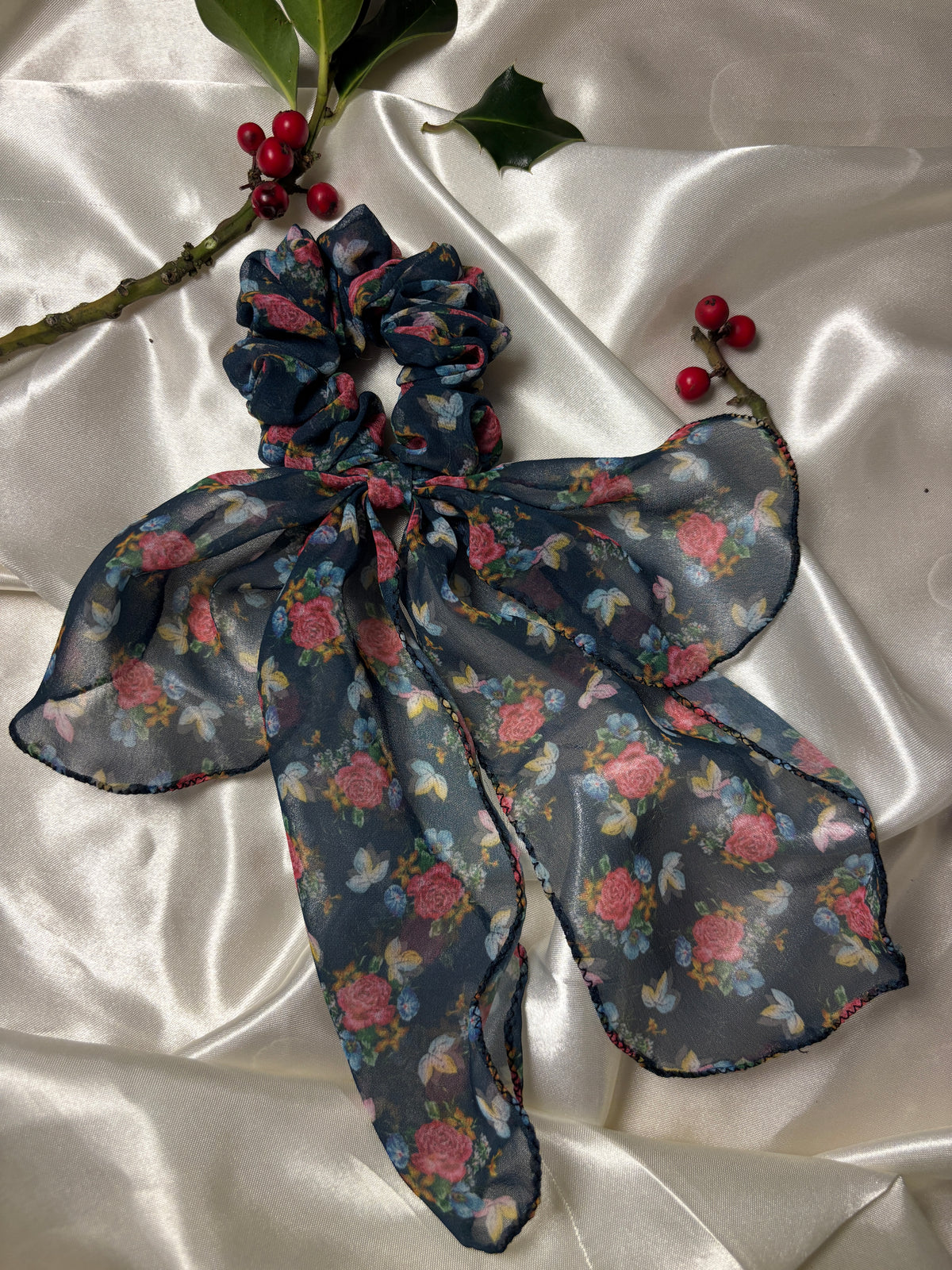 Floral Scarf Scrunchie