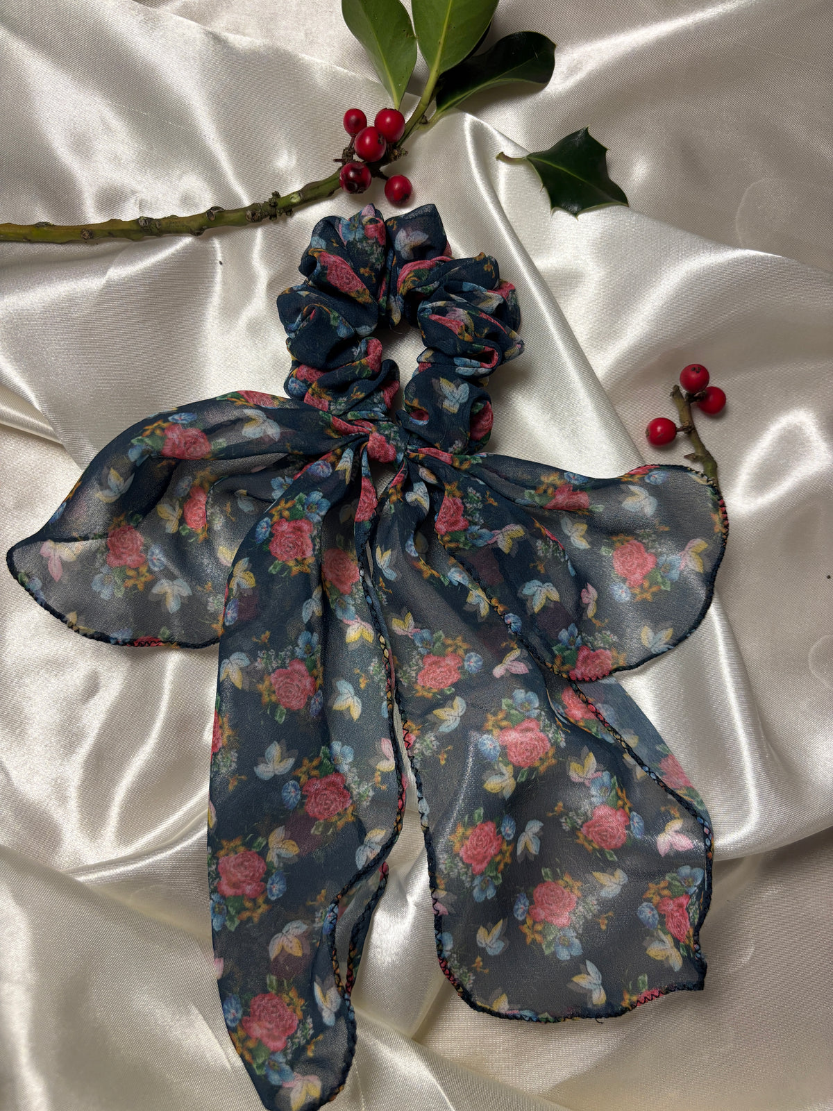 Floral Scarf Scrunchie